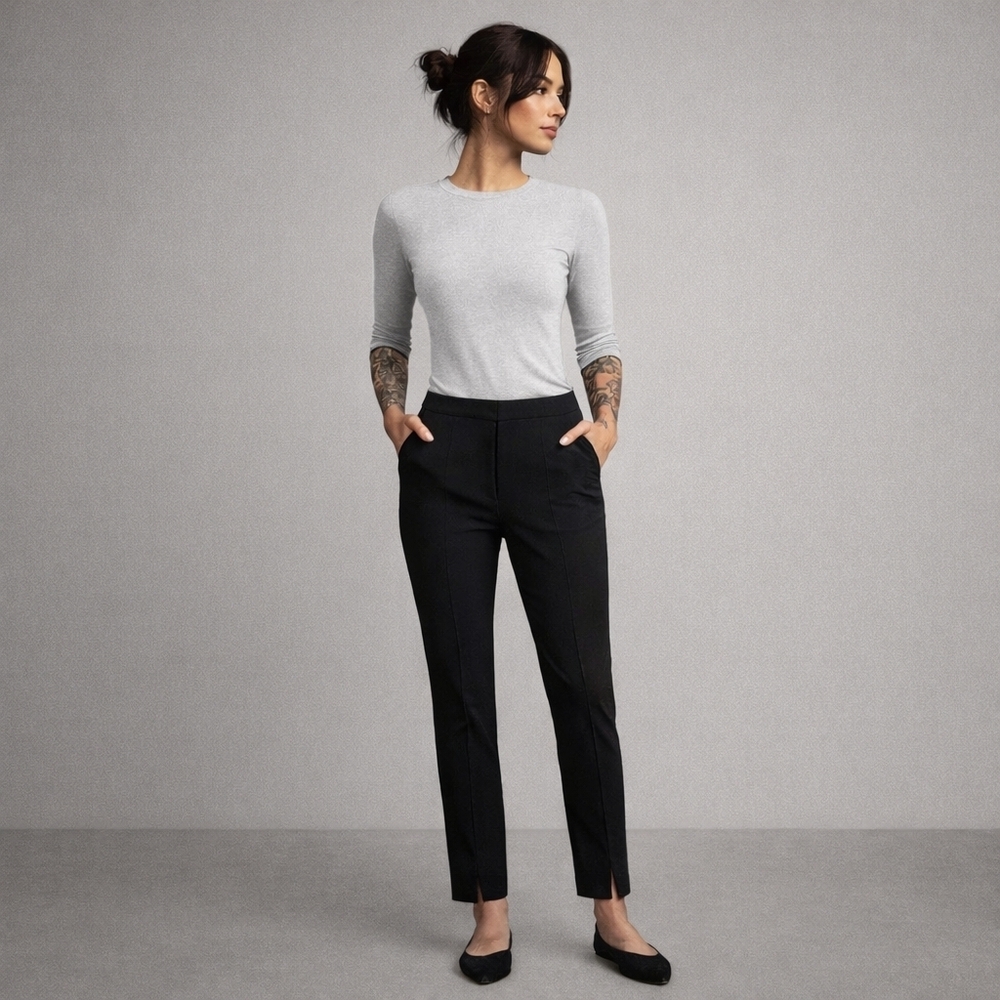 Anthro Essential High-Rise Skinny Black Pants 0 Anthropologie